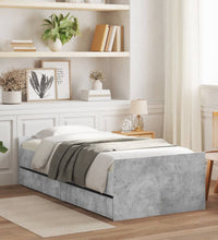 Bett mit Schubladen Betongrau 75x190 cm