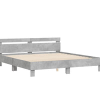 Bettgestell mit Kopfteil Betongrau 180x200 cm Holzwerkstoff