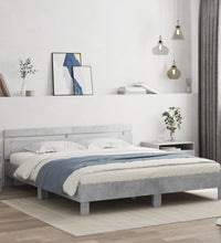 Bettgestell mit Kopfteil Betongrau 180x200 cm Holzwerkstoff