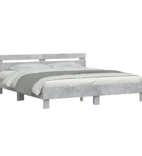 Bettgestell mit Kopfteil Betongrau 180x200 cm Holzwerkstoff