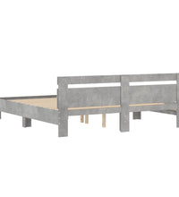 Bettgestell mit Kopfteil Betongrau 180x200 cm Holzwerkstoff