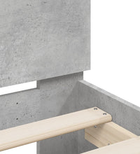 Bettgestell mit Kopfteil Betongrau 180x200 cm Holzwerkstoff
