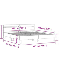 Bettgestell mit Kopfteil Betongrau 180x200 cm Holzwerkstoff