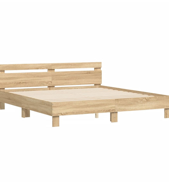 Bettgestell mit Kopfteil Sonoma-Eiche 160x200 cm Holzwerkstoff