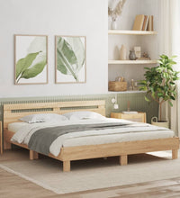 Bettgestell mit Kopfteil Sonoma-Eiche 160x200 cm Holzwerkstoff