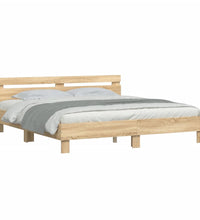 Bettgestell mit Kopfteil Sonoma-Eiche 160x200 cm Holzwerkstoff