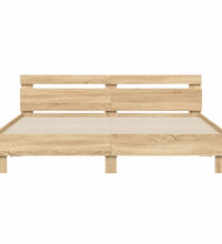 Bettgestell mit Kopfteil Sonoma-Eiche 160x200 cm Holzwerkstoff