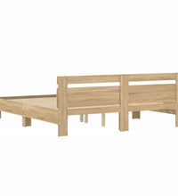 Bettgestell mit Kopfteil Sonoma-Eiche 160x200 cm Holzwerkstoff