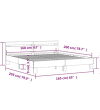 Bettgestell mit Kopfteil Sonoma-Eiche 160x200 cm Holzwerkstoff