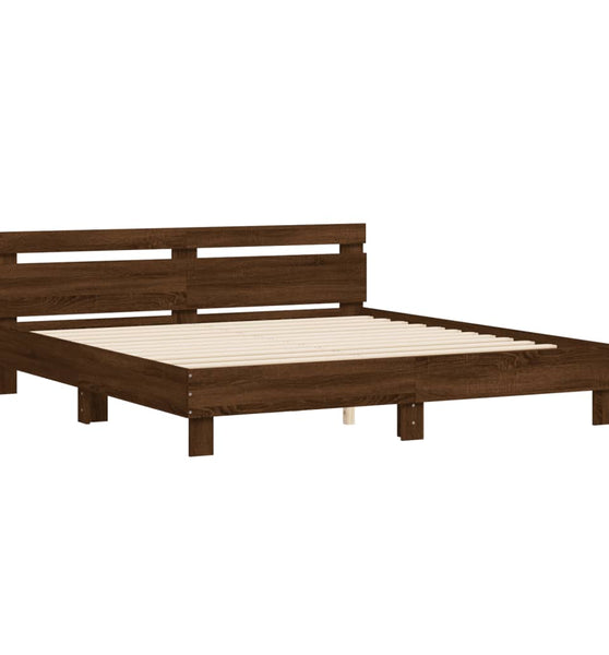 Bettgestell mit Kopfteil Braun Eichen-Optik 160x200 cm