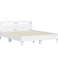 Bettgestell mit Kopfteil Weiß 150x200 cm Holzwerkstoff
