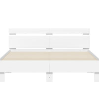 Bettgestell mit Kopfteil Weiß 150x200 cm Holzwerkstoff