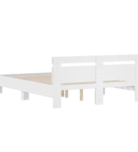 Bettgestell mit Kopfteil Weiß 150x200 cm Holzwerkstoff