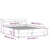 Bettgestell mit Kopfteil Weiß 150x200 cm Holzwerkstoff