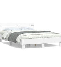 Bettgestell mit Kopfteil Weiß 150x200 cm Holzwerkstoff