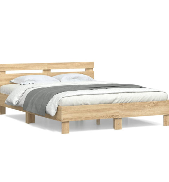 Bettgestell mit Kopfteil Sonoma-Eiche 150x200 cm Holzwerkstoff