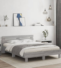 Bettgestell mit Kopfteil Grau Sonoma 150x200 cm Holzwerkstoff
