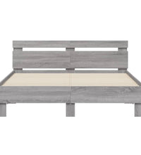 Bettgestell mit Kopfteil Grau Sonoma 150x200 cm Holzwerkstoff