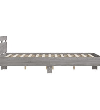Bettgestell mit Kopfteil Grau Sonoma 150x200 cm Holzwerkstoff