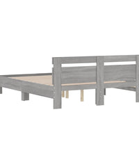 Bettgestell mit Kopfteil Grau Sonoma 150x200 cm Holzwerkstoff