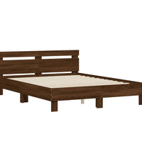 Bettgestell mit Kopfteil Braun Eichen-Optik 150x200 cm
