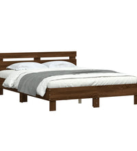Bettgestell mit Kopfteil Braun Eichen-Optik 150x200 cm