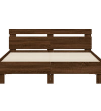 Bettgestell mit Kopfteil Braun Eichen-Optik 150x200 cm