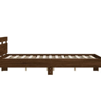 Bettgestell mit Kopfteil Braun Eichen-Optik 150x200 cm