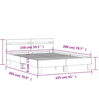 Bettgestell mit Kopfteil Braun Eichen-Optik 150x200 cm