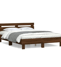 Bettgestell mit Kopfteil Braun Eichen-Optik 150x200 cm