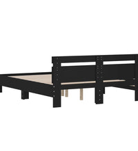 Bettgestell mit Kopfteil Schwarz 140x200 cm Holzwerkstoff