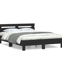 Bettgestell mit Kopfteil Schwarz 140x200 cm Holzwerkstoff