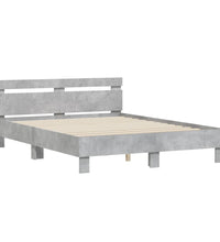Bettgestell mit Kopfteil Betongrau 140x200 cm Holzwerkstoff