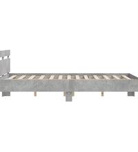 Bettgestell mit Kopfteil Betongrau 140x200 cm Holzwerkstoff