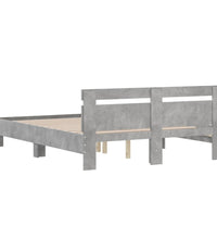 Bettgestell mit Kopfteil Betongrau 140x200 cm Holzwerkstoff