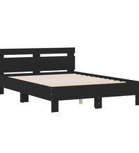 Bettgestell mit Kopfteil Schwarz 120x200 cm Holzwerkstoff