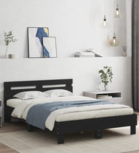 Bettgestell mit Kopfteil Schwarz 120x200 cm Holzwerkstoff