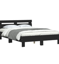 Bettgestell mit Kopfteil Schwarz 120x200 cm Holzwerkstoff