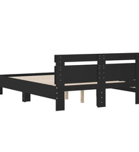 Bettgestell mit Kopfteil Schwarz 120x200 cm Holzwerkstoff