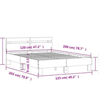 Bettgestell mit Kopfteil Schwarz 120x200 cm Holzwerkstoff
