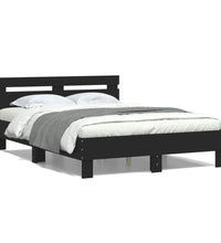 Bettgestell mit Kopfteil Schwarz 120x200 cm Holzwerkstoff