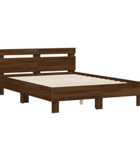 Bettgestell mit Kopfteil Braun Eichen-Optik 120x200 cm