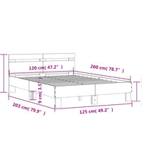 Bettgestell mit Kopfteil Braun Eichen-Optik 120x200 cm