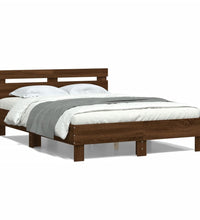 Bettgestell mit Kopfteil Braun Eichen-Optik 120x200 cm
