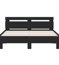 Bettgestell mit Kopfteil Schwarz 140x190 cm Holzwerkstoff