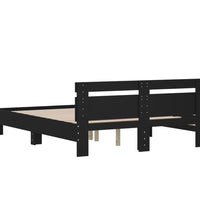 Bettgestell mit Kopfteil Schwarz 140x190 cm Holzwerkstoff