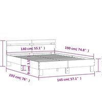Bettgestell mit Kopfteil Schwarz 140x190 cm Holzwerkstoff