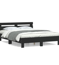Bettgestell mit Kopfteil Schwarz 140x190 cm Holzwerkstoff