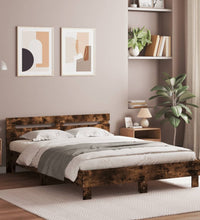 Bettgestell mit Kopfteil Räuchereiche 140x190 cm Holzwerkstoff