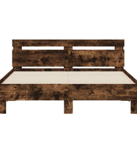 Bettgestell mit Kopfteil Räuchereiche 140x190 cm Holzwerkstoff
